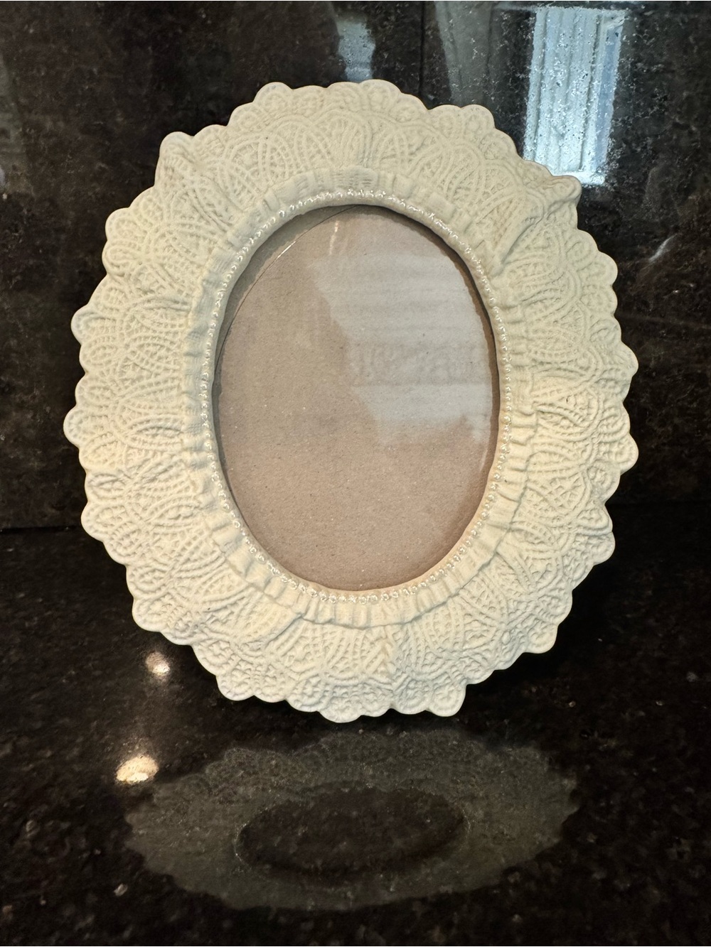 Cream Textured Ceramic Oval Photo Frame - Home Accents